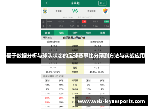 基于数据分析与球队状态的足球赛事比分预测方法与实战应用